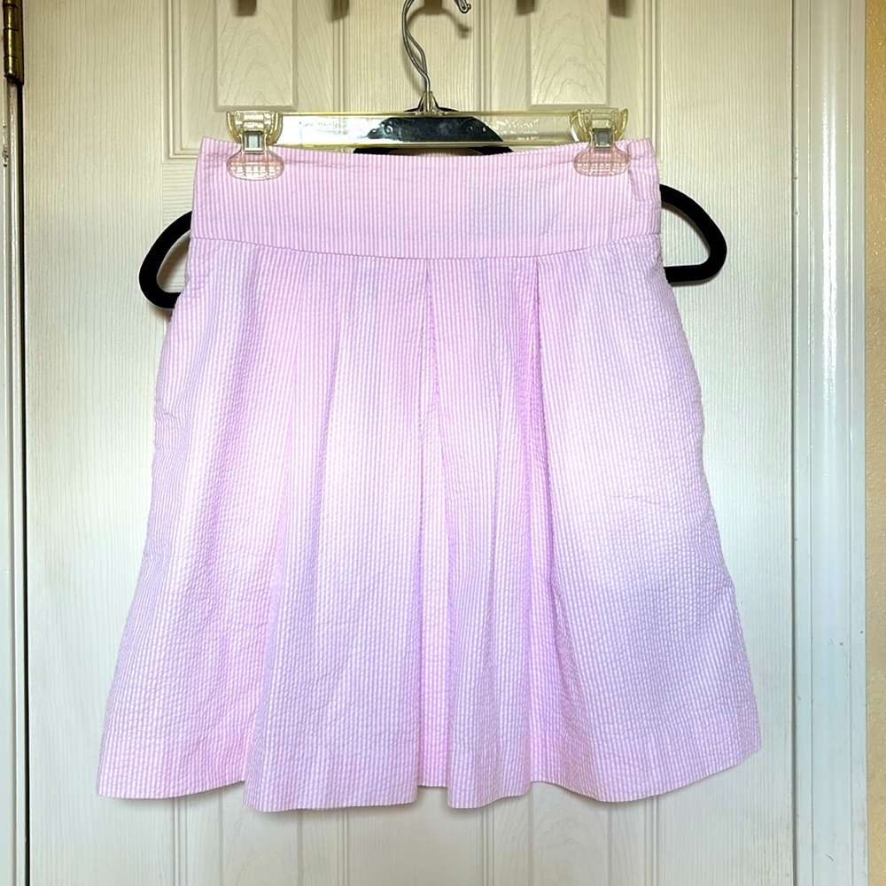 Seersucker pink skirt